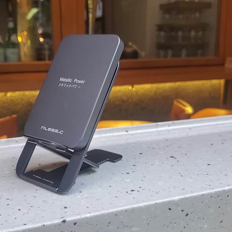 行政级充电宝无线快速充电超薄磁性15W - 手机座/防尘塞 - 铝合金 灰色