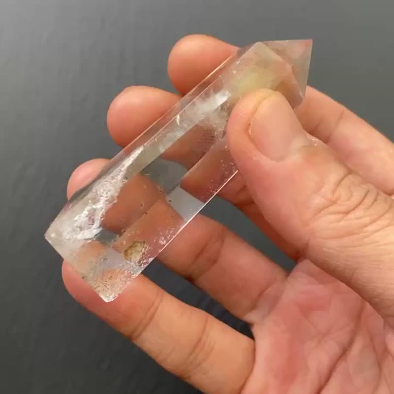 能量摆件-天使之翼 天然异像金字塔冰透蓝针彩虹白水晶共生幽灵柱 - 其他 - 水晶 多色